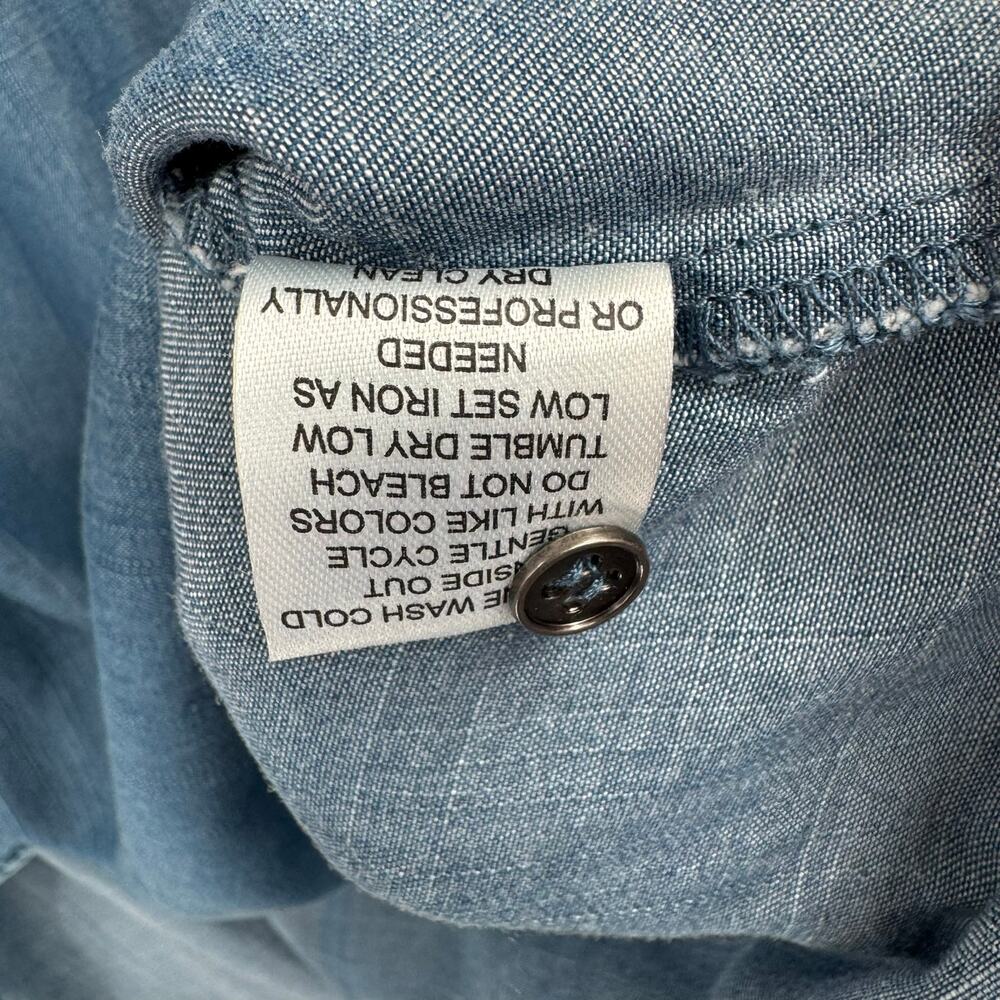 Hester & Orchard Chambray 1/4 Button Blouse‎ Womens Medium Blue - Picture 6 of 8